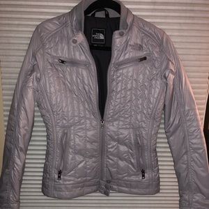 North face gray bomber jacket in size XS
